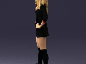 дівчина в чорній міні-спідниці 0324 3D Модель