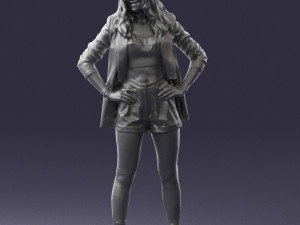 girl in black mini skirt 0324 Modèle 3D