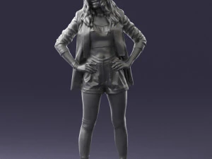 дівчина в чорній міні-спідниці 0324 3D Модель