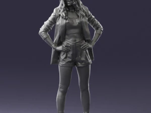 дівчина в чорній міні-спідниці 0324 3D Модель