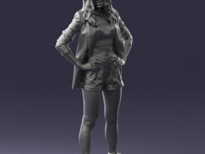 girl in black mini skirt 0324 Modèle 3D