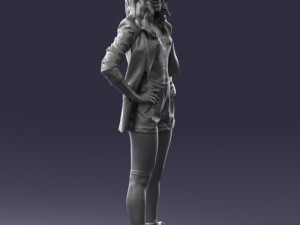 girl in black mini skirt 0324 Modèle 3D