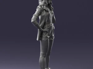 дівчина в чорній міні-спідниці 0324 3D Модель