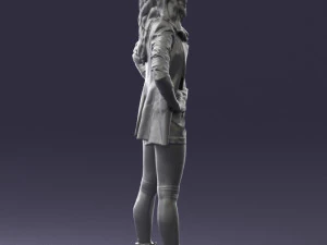 дівчина в чорній міні-спідниці 0324 3D Модель