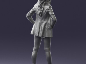 girl in black mini skirt 0324 Modèle 3D