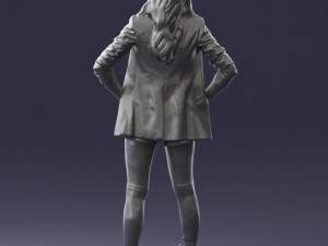 girl in black mini skirt 0324 Modèle 3D