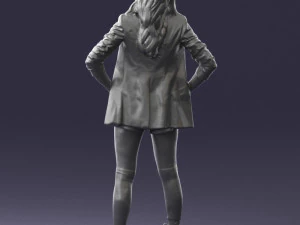 дівчина в чорній міні-спідниці 0324 3D Модель