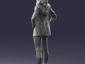 girl in black mini skirt 0324 Modèle 3D