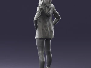 дівчина в чорній міні-спідниці 0324 3D Модель