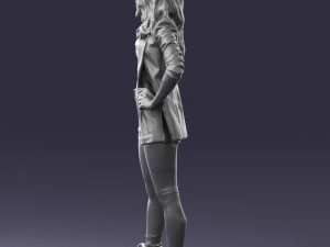дівчина в чорній міні-спідниці 0324 3D Модель