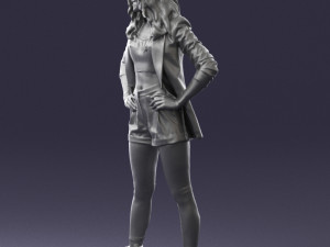 girl in black mini skirt 0324 Modèle 3D
