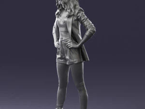 дівчина в чорній міні-спідниці 0324 3D Модель