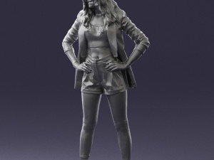 girl in black mini skirt 0324 Modèle 3D