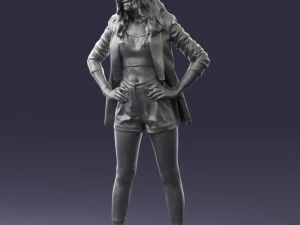 дівчина в чорній міні-спідниці 0324 3D Модель