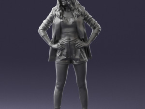 girl in black mini skirt 0324 Modèle 3D