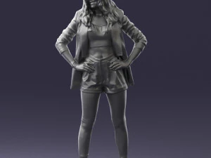 дівчина в чорній міні-спідниці 0324 3D Модель