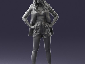 girl in black mini skirt 0324 Modèle 3D