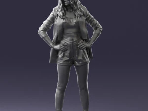 дівчина в чорній міні-спідниці 0324 3D Модель