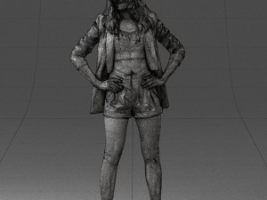 girl in black mini skirt 0324 Modèle 3D