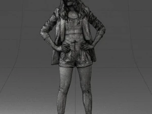 дівчина в чорній міні-спідниці 0324 3D Модель