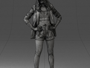 girl in black mini skirt 0324 Modèle 3D