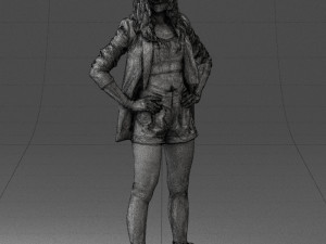 girl in black mini skirt 0324 Modèle 3D