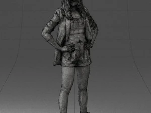 дівчина в чорній міні-спідниці 0324 3D Модель