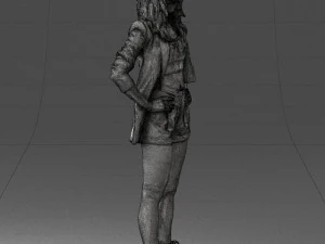 дівчина в чорній міні-спідниці 0324 3D Модель