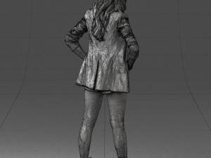 girl in black mini skirt 0324 Modèle 3D
