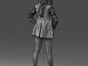 дівчина в чорній міні-спідниці 0324 3D Модель