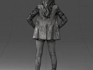 girl in black mini skirt 0324 Modèle 3D