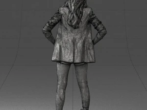 дівчина в чорній міні-спідниці 0324 3D Модель