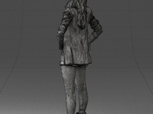 girl in black mini skirt 0324 Modèle 3D