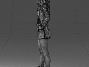 girl in black mini skirt 0324 Modèle 3D