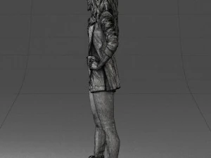 дівчина в чорній міні-спідниці 0324 3D Модель