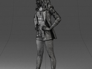 girl in black mini skirt 0324 Modèle 3D