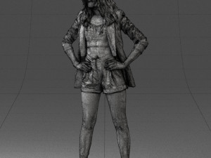 girl in black mini skirt 0324 Modèle 3D