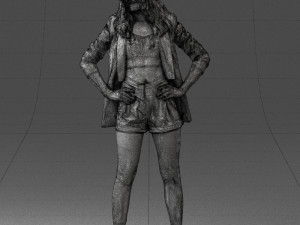girl in black mini skirt 0324 Modèle 3D