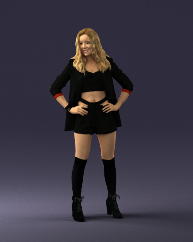 Short black skirt 3d print top
