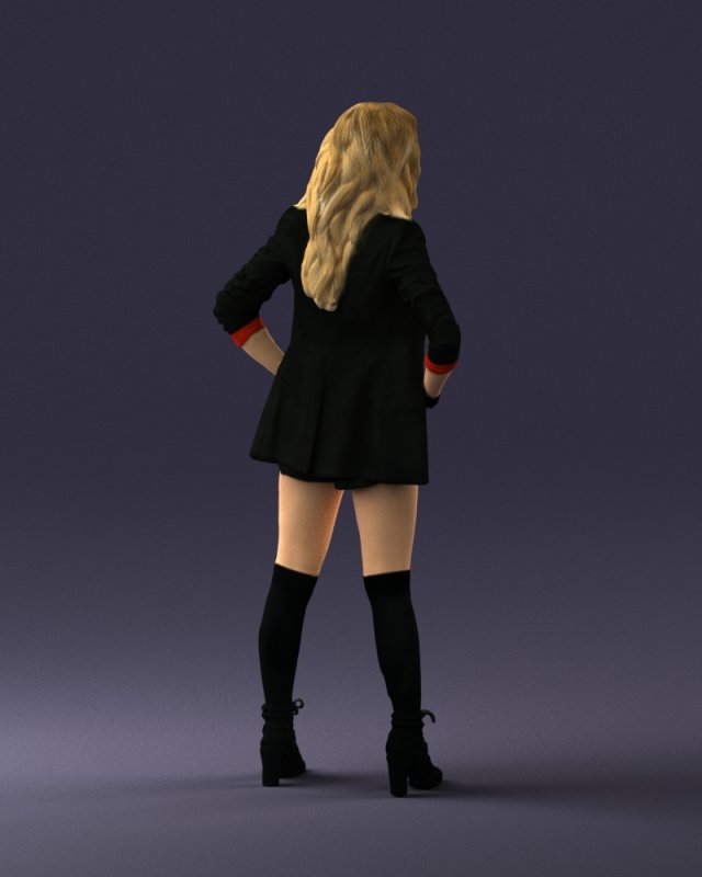 girl in black mini skirt 0324 3d print ready 3D Print Model in