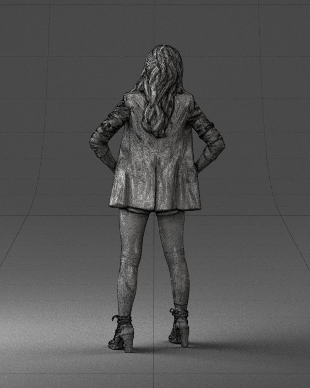 girl in black mini skirt 0324 3d print ready 3D Print Model in
