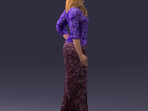 girl in colorful dress 0326 Modelo 3D