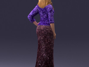 girl in colorful dress 0326 Modelo 3D