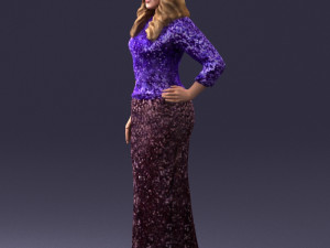 girl in colorful dress 0326 Modelo 3D