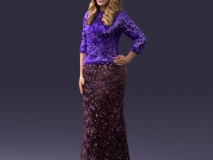 girl in colorful dress 0326 Modelo 3D