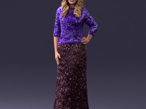 girl in colorful dress 0326 Modelo 3D