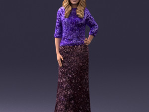 girl in colorful dress 0326 3d print ready Modelo de impresión 3D