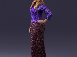 girl in colorful dress 0326 3d print ready 3D Print Model