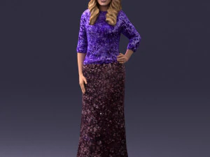 girl in colorful dress 0326 3d print ready 3D Print Model