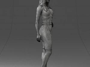 girl in white tight dress 0327 3D Model